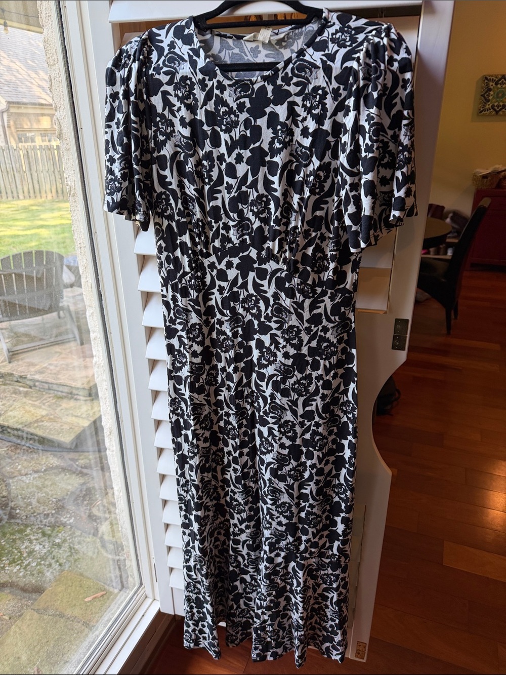 Boden Black and White Floral dress